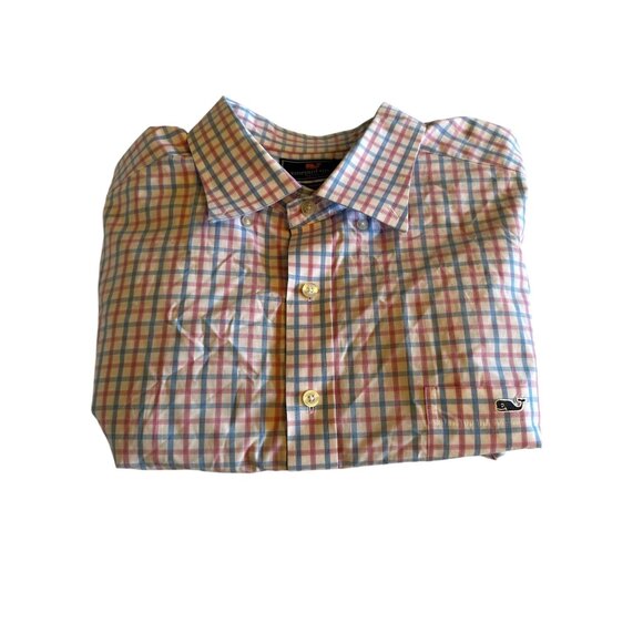 Vineyard Vines Slim Fit Tucker Shirt XXL 100% Cotton Multicolor Checkered Mens - Picture 2 of 9